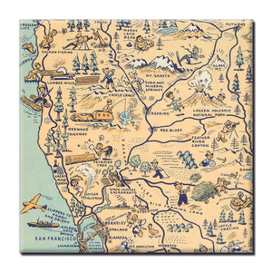 Golden State (Northern California) Square Magnet - ImageExchange