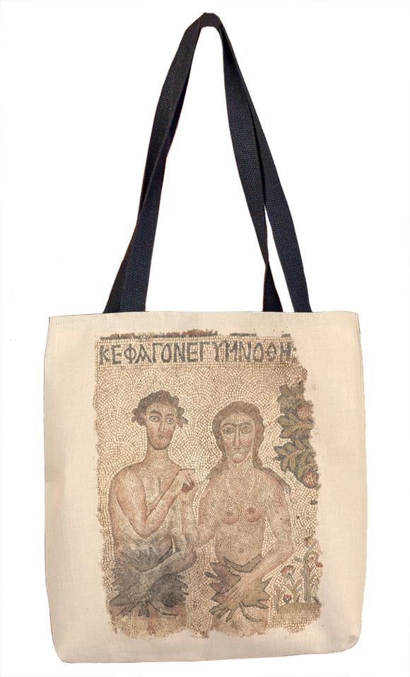 Fragment of a Floor Mosaic: Adam and Eve Tote Bag - ImageExchange