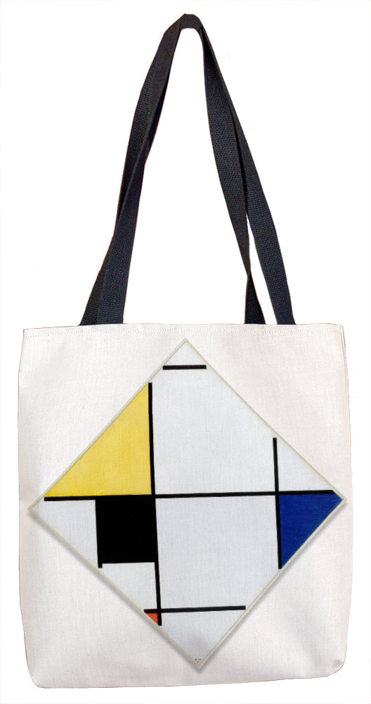 Lozenge Composition with Yellow, Black, Blue, Red, and Gray Tote Bag - ImageExchange