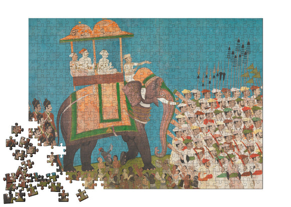 Three Noblemen in Procession on an Elephant Puzzle - ImageExchange